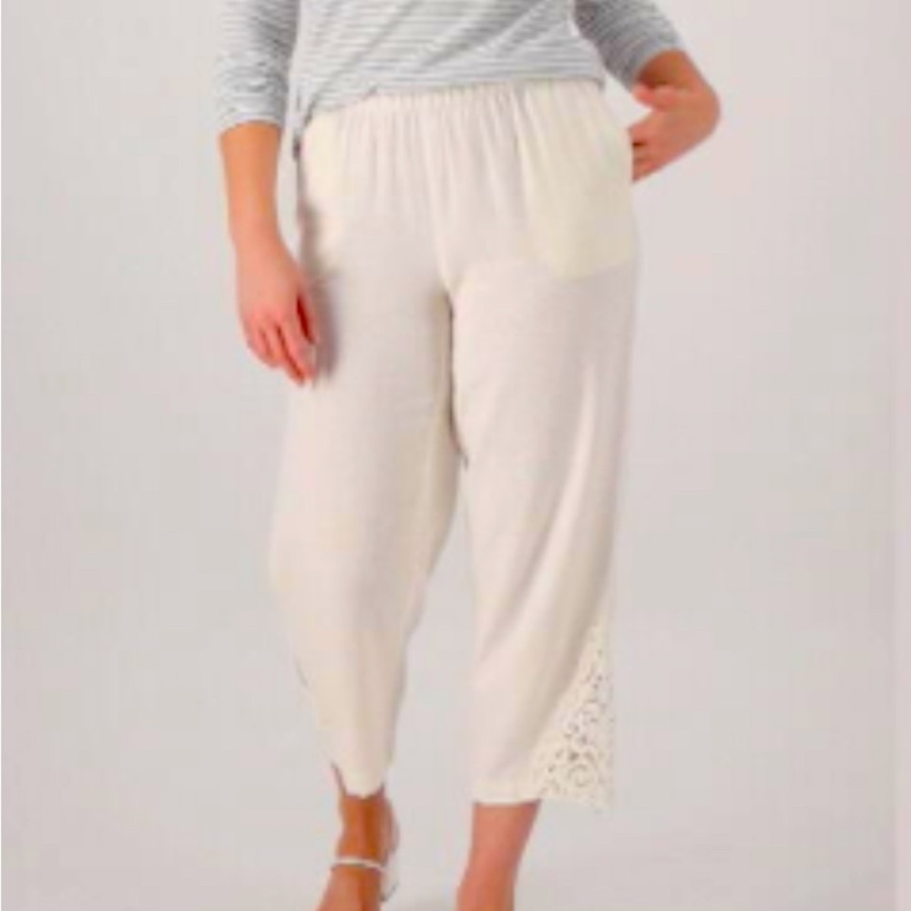 NWOT linen blend crop pants